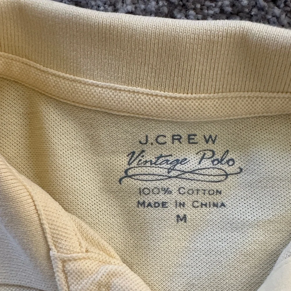 J. Crew Men's Pale Yellow Polo Shirt
